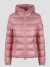 Moncler Gles Hooded Quilted Shell Down Jacket In Pink & Purple