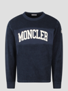 Moncler Navy Embroidered Sweatshirt In Blue