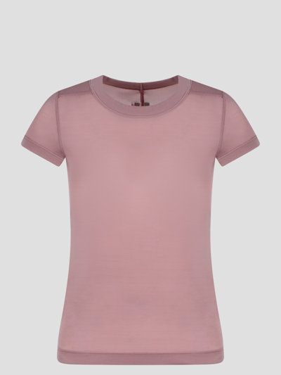 Rick Owens Cropped Level T-shirt In Pink
