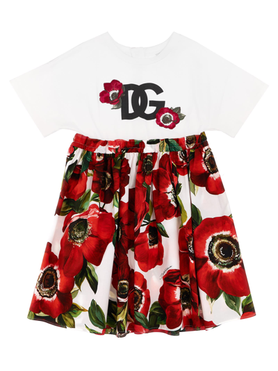 Dolce & Gabbana Teen Girls Red Poppy Print Cotton Dress