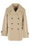 Save The Duck Parka Corto Doppiopetto Sofi In Stardust Beige