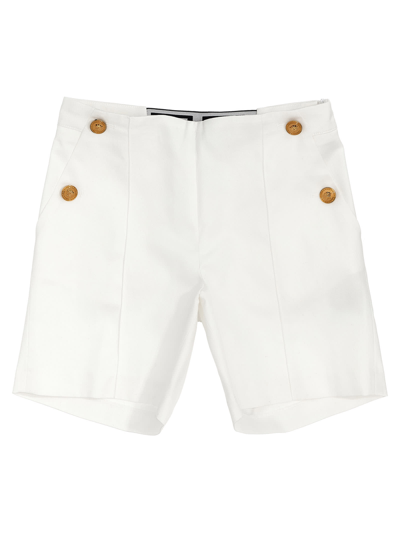 Versace Kids' Gabardine Shorts In White