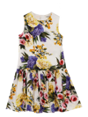 Dolce & Gabbana Floral Cotton Poplin Dress In Multicolor
