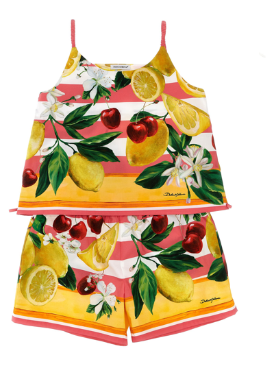 Dolce & Gabbana Kids' Top + Short Set In Multicolor