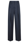 Theory High-waist Straight-leg Pant In Good Wool In Xlv Nocturne Navy