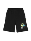 BARROW BLACK SHORTS WITH LOGO AND GRAPHICS
