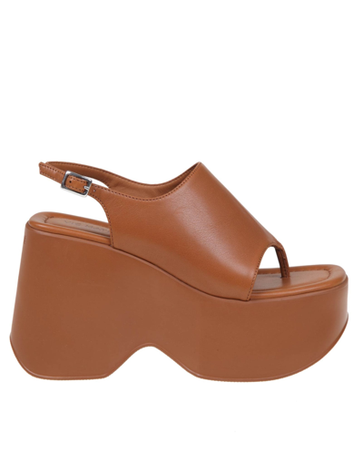 Vic Matie Travel Sandal In Leather Color Leather In Brown