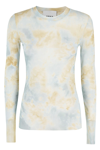 Erika Cavallini Long Sleeve Printed T-shirt In Staac Azzurro Crema