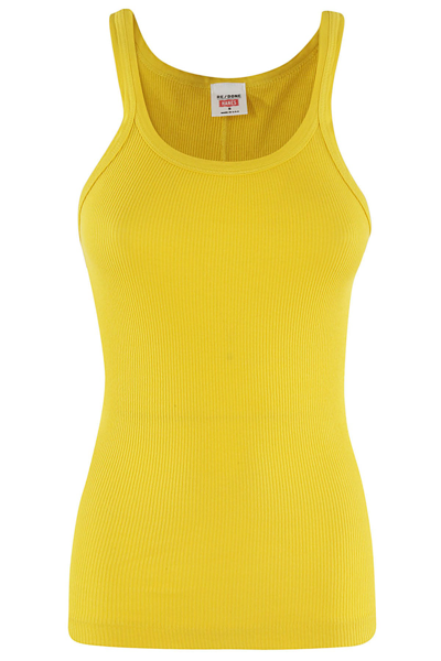 Re/done Ribbed Tank In Bumblebee