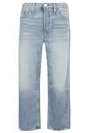 Re/done Loose Crop Wide Leg Jeans In Vintage Flow