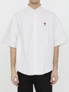 Ami Alexandre Mattiussi Ami Paris Chalk White Cotton Button Down Shirt In White