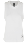 Adidas By Stella Mccartney True Pace Running Logo-print Tank Top In White