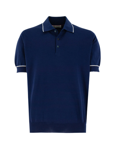 Brunello Cucinelli Polo In Contrast Trim Collar And Sleeves