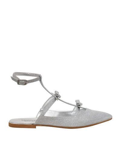 Monnalisa Kids' Ballerine Con Glitter Da Bambina In Silver