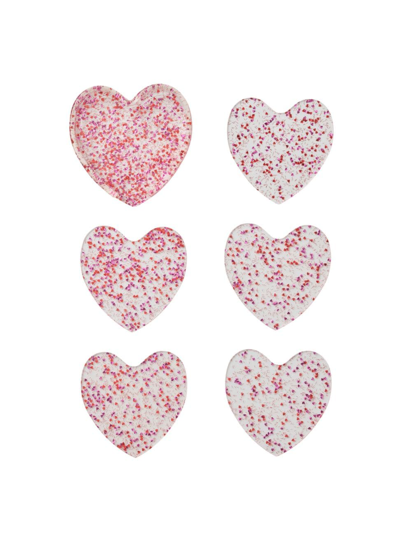 Kim Seybert Sweetheart Pink And Red Coasters, Set Of 6 In Pink/red