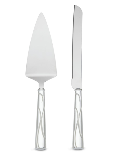 Lenox Bridal Adorn Cake Knife & Server Set In Silver Plate