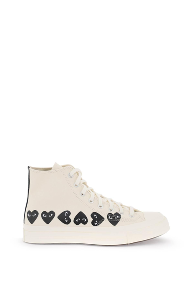 Comme Des Garçons Play Multi Heart Converse X  Hi-top Sneakers In White,black