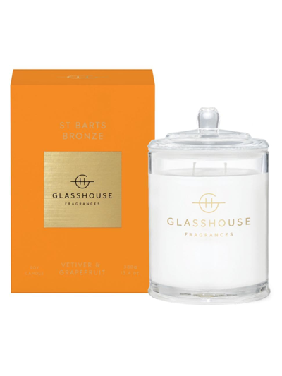 Glasshouse Fragrances St Barts Bronze Triple Scented Candle In White