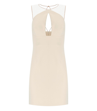 Elisabetta Franchi Butter Dress With Tulle In White