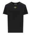 Elisabetta Franchi Black Jersey T-shirt With Logo In Schwarz