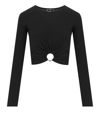 Elisabetta Franchi Black Crop Top In Schwarz