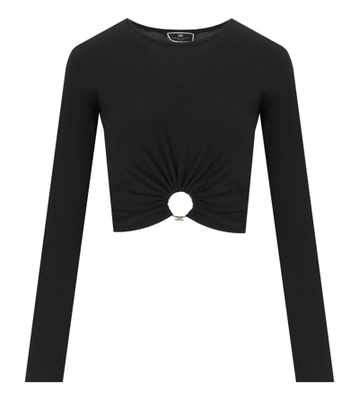 Elisabetta Franchi Black Top In Schwarz