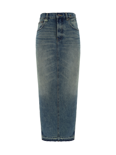 R13 Navy Blue Mid-waist Skirt