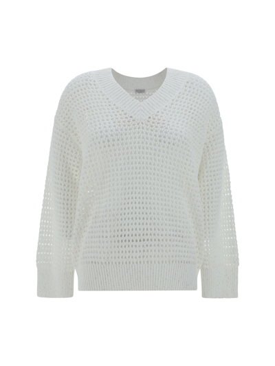 Brunello Cucinelli Sweater In Bianco