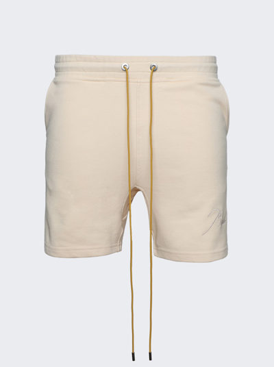 Rhude Pique Shorts In Cream