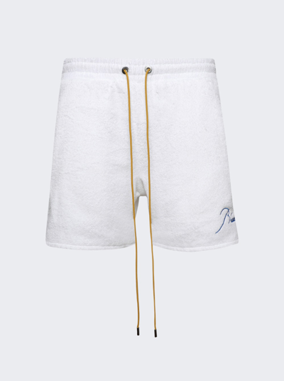 Rhude Towel Shorts In White