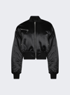Mugler Cropped Padded Bomber Jacket In Black