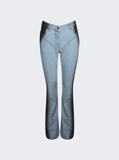 Mugler Gradient-effect Flared Jeans In Light Blue