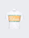 Rhude White Pleated Shirt In Ivory