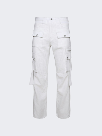 Rhude White Pockets Cargo Pants