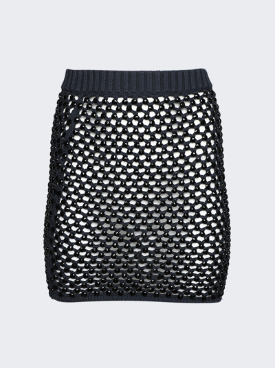 Diotima Mini Skirt In Crystal Mesh In Navy