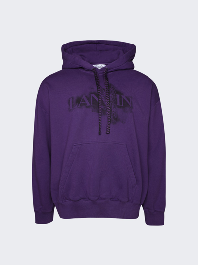 Lanvin Printed Hoodie In Purple Reign