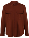 Rick Owens Long-sleeve Virgin-wool Shirt In Red