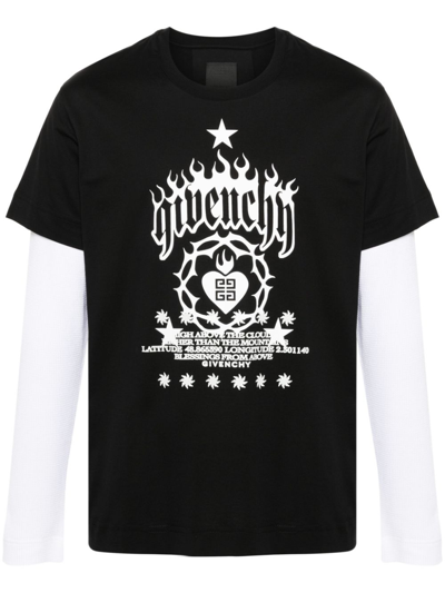 Givenchy T-shirt Effetto Sovrapposto In Black