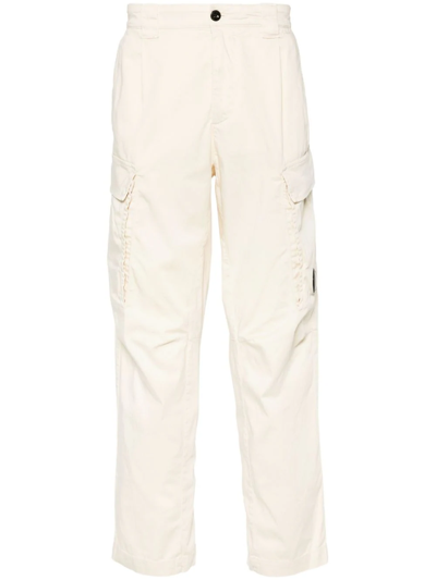 C.p. Company Cargo Pants Satin Stretch In White