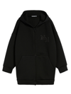Max Mara Relaxed Fit Hooded Sweatshirt With Oversized Sleeves In Black