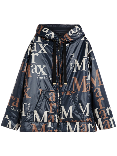 Max Mara Parka Reversibile In Tela Antigoccia In Blue