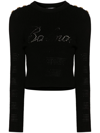 Balmain Black Crewneck Sweater In Black