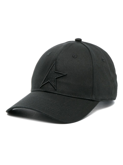 Golden Goose Logo-patch Cotton Baseball Cap In Black