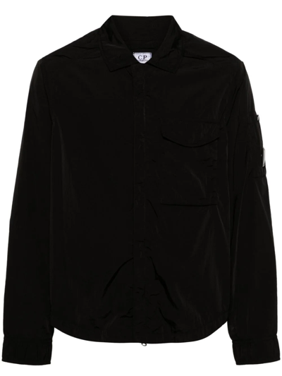 C.p. Company Chrome-r Breast Pocket Overshirt In Blue