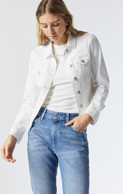 Mavi Samantha Jacket In Double White Supersoft