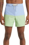 Saturdays Surf Nyc Ennis Colorblock Board Shorts In Hydrangea