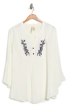 FORGOTTEN GRACE EMBROIDERED TRIM BLOUSE