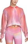 Nike Women's  Yoga Luxe Cropped Crew-neck Fleece Sweatshirt In Picante Red/ Multi Color