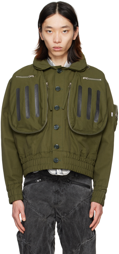 Juntae Kim Khaki Doublet Kapok Bomber Jacket In Green