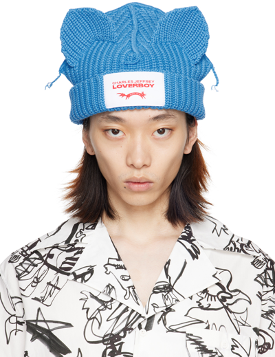 Charles Jeffrey Loverboy Chunky Ears Beanie In Blue